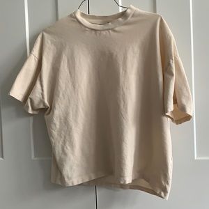 ASOS DESIGN pique oversized T-shirt in beige